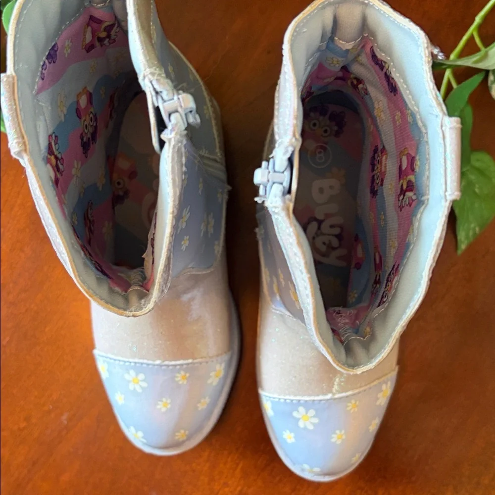 Girls Shimmer Daisy Western Boots with Character Accent - Picture 4 of 10